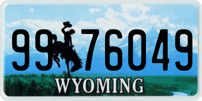 WY license plate 9976049