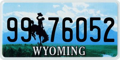 WY license plate 9976052