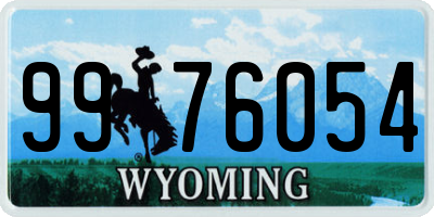 WY license plate 9976054