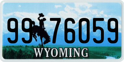 WY license plate 9976059