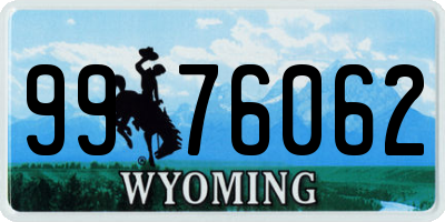 WY license plate 9976062