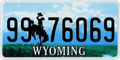 WY license plate 9976069