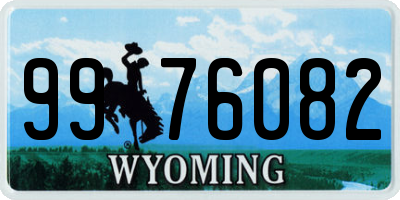 WY license plate 9976082