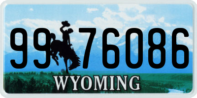 WY license plate 9976086