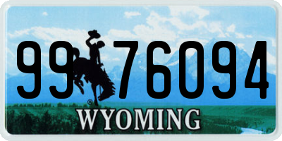 WY license plate 9976094