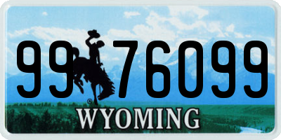 WY license plate 9976099