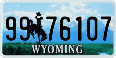 WY license plate 9976107