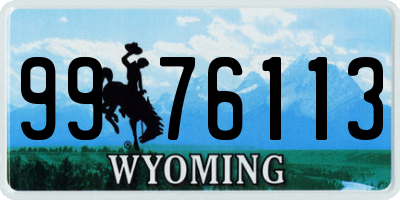 WY license plate 9976113