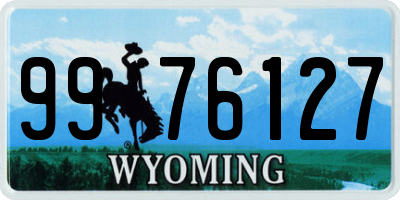 WY license plate 9976127