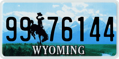 WY license plate 9976144