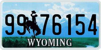 WY license plate 9976154