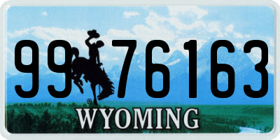 WY license plate 9976163