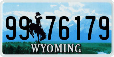 WY license plate 9976179