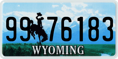 WY license plate 9976183