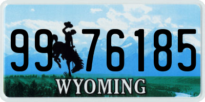 WY license plate 9976185