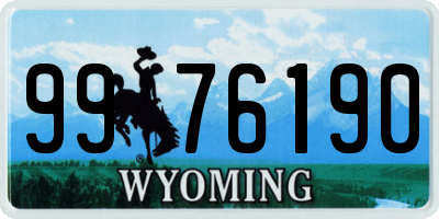 WY license plate 9976190