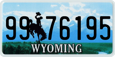 WY license plate 9976195
