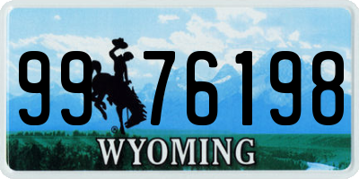 WY license plate 9976198