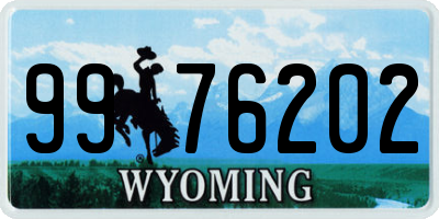 WY license plate 9976202