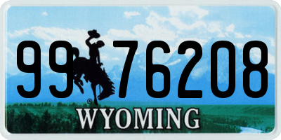 WY license plate 9976208