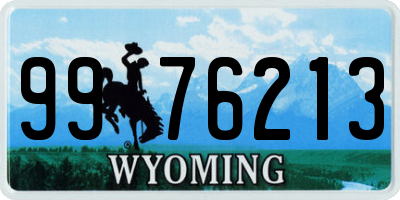 WY license plate 9976213