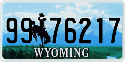 WY license plate 9976217