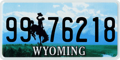 WY license plate 9976218