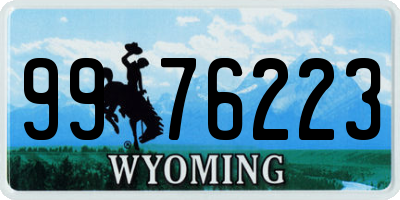 WY license plate 9976223