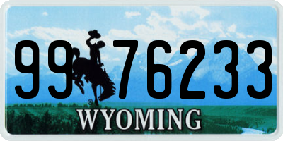 WY license plate 9976233