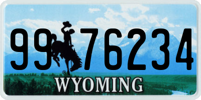 WY license plate 9976234