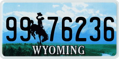 WY license plate 9976236