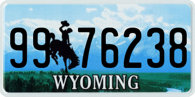 WY license plate 9976238