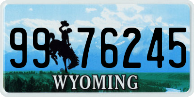 WY license plate 9976245