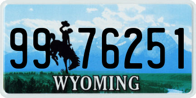 WY license plate 9976251