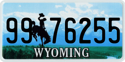 WY license plate 9976255