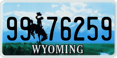 WY license plate 9976259