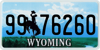 WY license plate 9976260