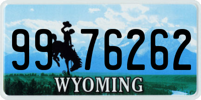 WY license plate 9976262