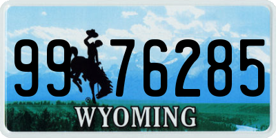 WY license plate 9976285