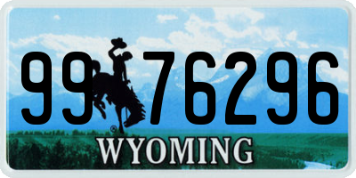 WY license plate 9976296