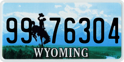 WY license plate 9976304