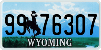 WY license plate 9976307