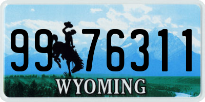 WY license plate 9976311