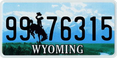 WY license plate 9976315