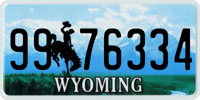 WY license plate 9976334