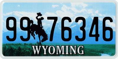 WY license plate 9976346
