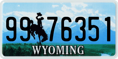 WY license plate 9976351