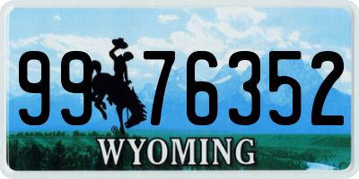 WY license plate 9976352