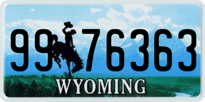 WY license plate 9976363