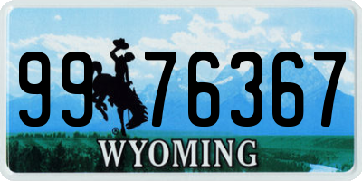 WY license plate 9976367